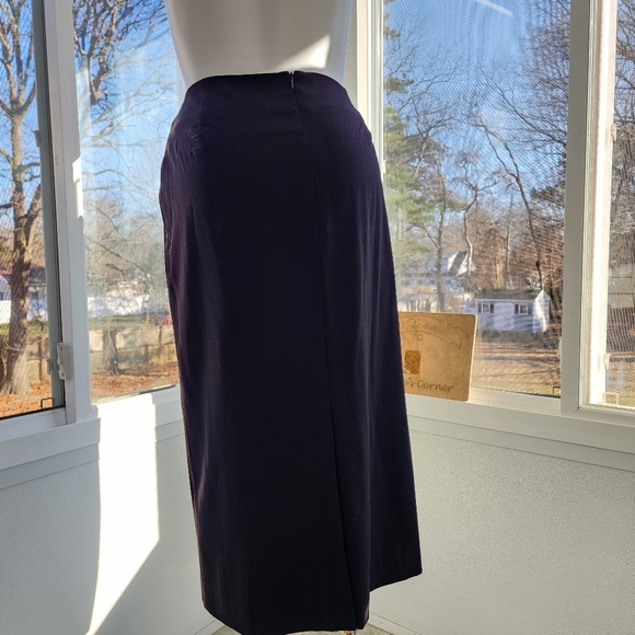 Monroe & Main Black Double Breasted Gold Button Maxi Pencil Skirt Suit - Picture 10 of 16